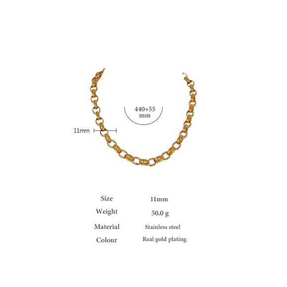 New 18K Gold Plated Oval Link Chain Necklace - Picture 7 of 8